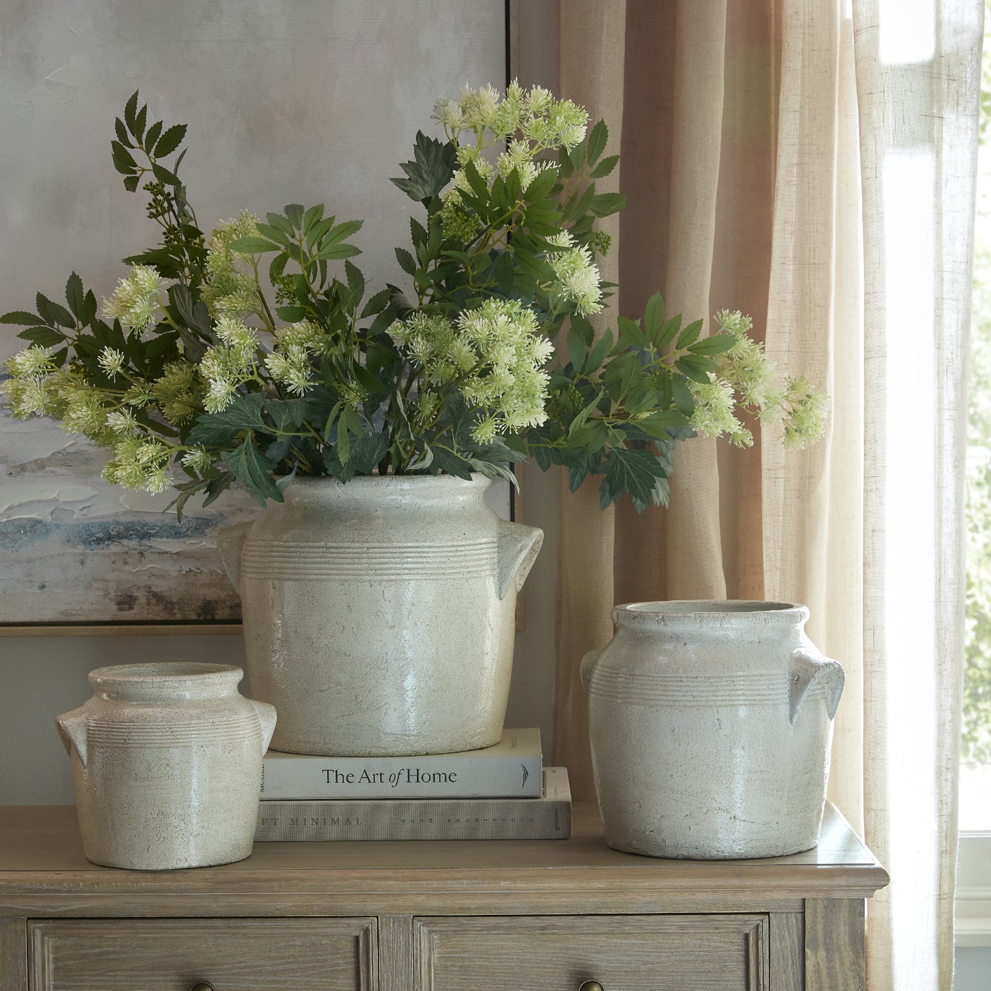 VASE AMELIA HANDLED POT 24621 HW