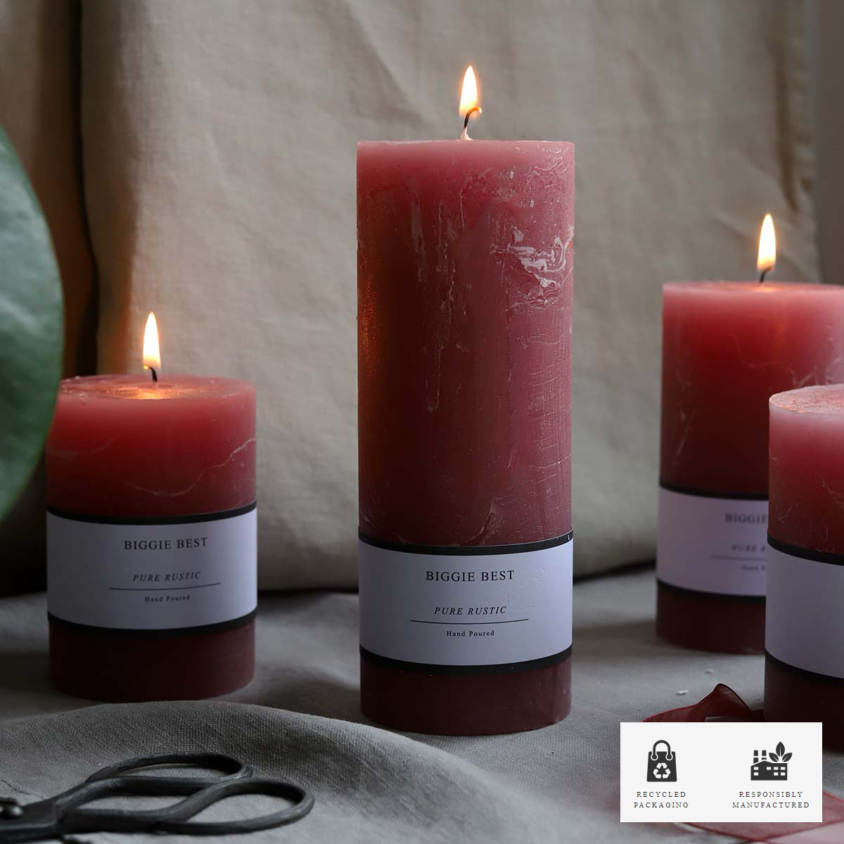 Dusty Pink Pillar Candle