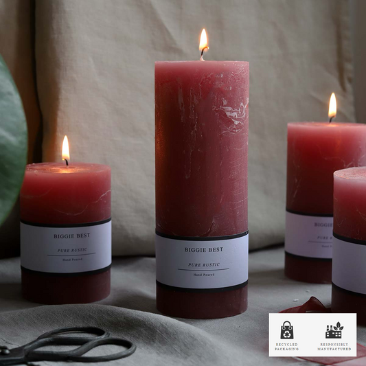 Dusty Pink Pillar Candle