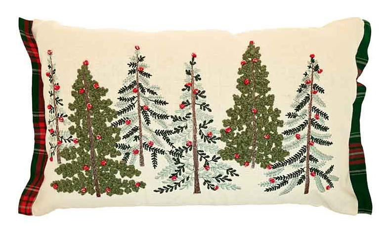 Winter woods embroidered cushion W