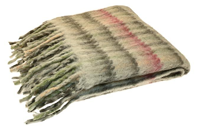 Balmoral check soft fringed throw W